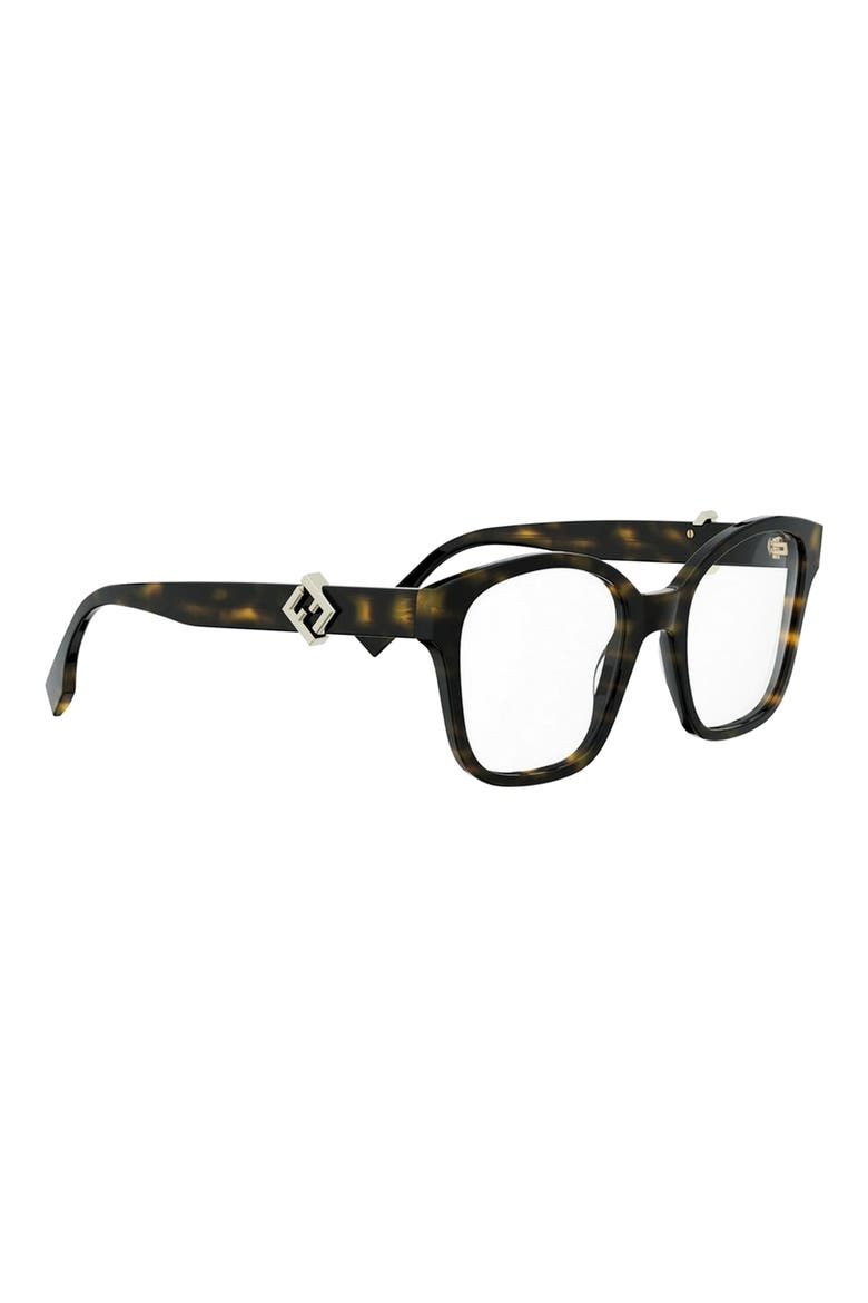 FF Diamonds 52mm Square Optical Glasses, Alternate, color, DARK HAVANA