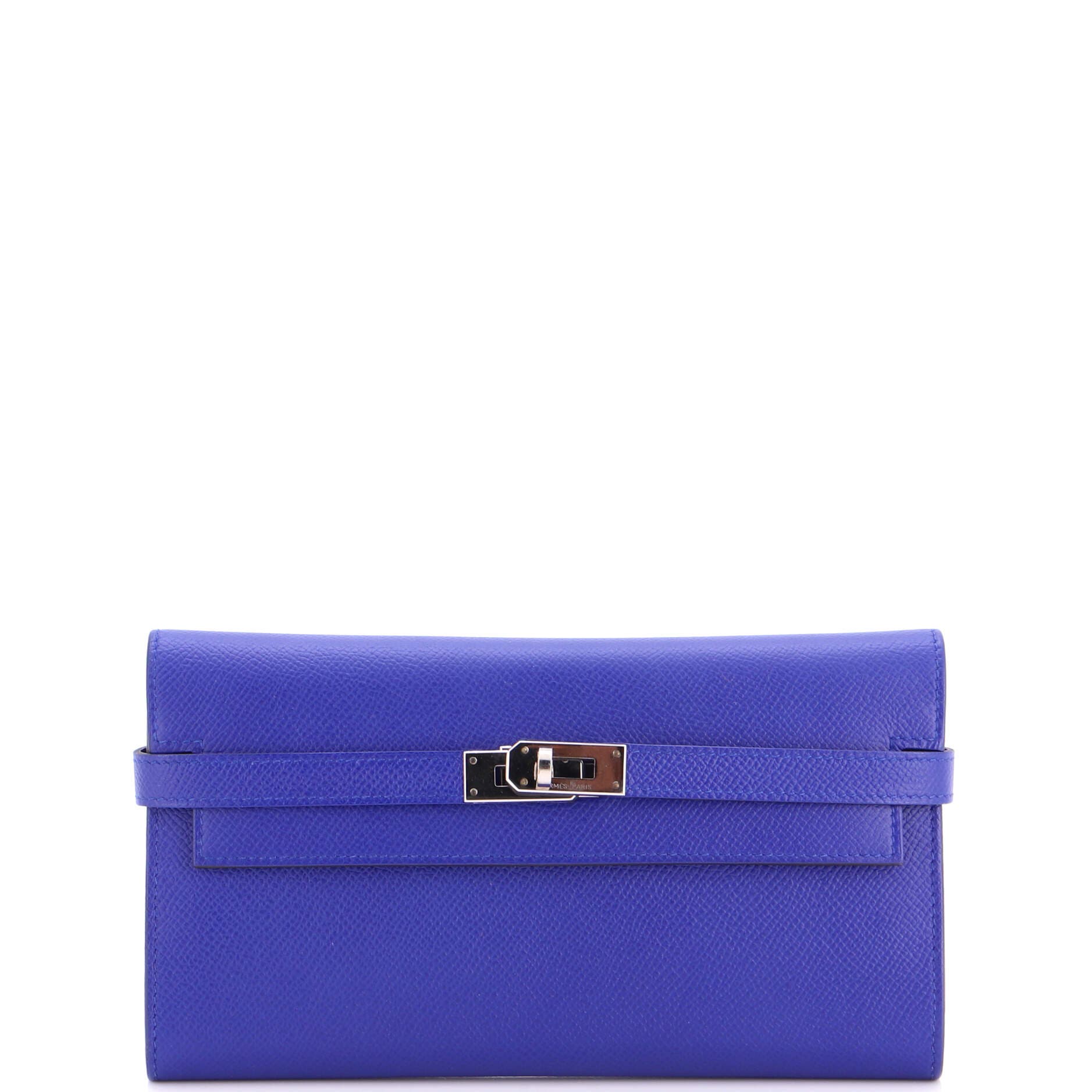 Kelly Wallet Epsom Long, Main, color, Bleu Electrique
