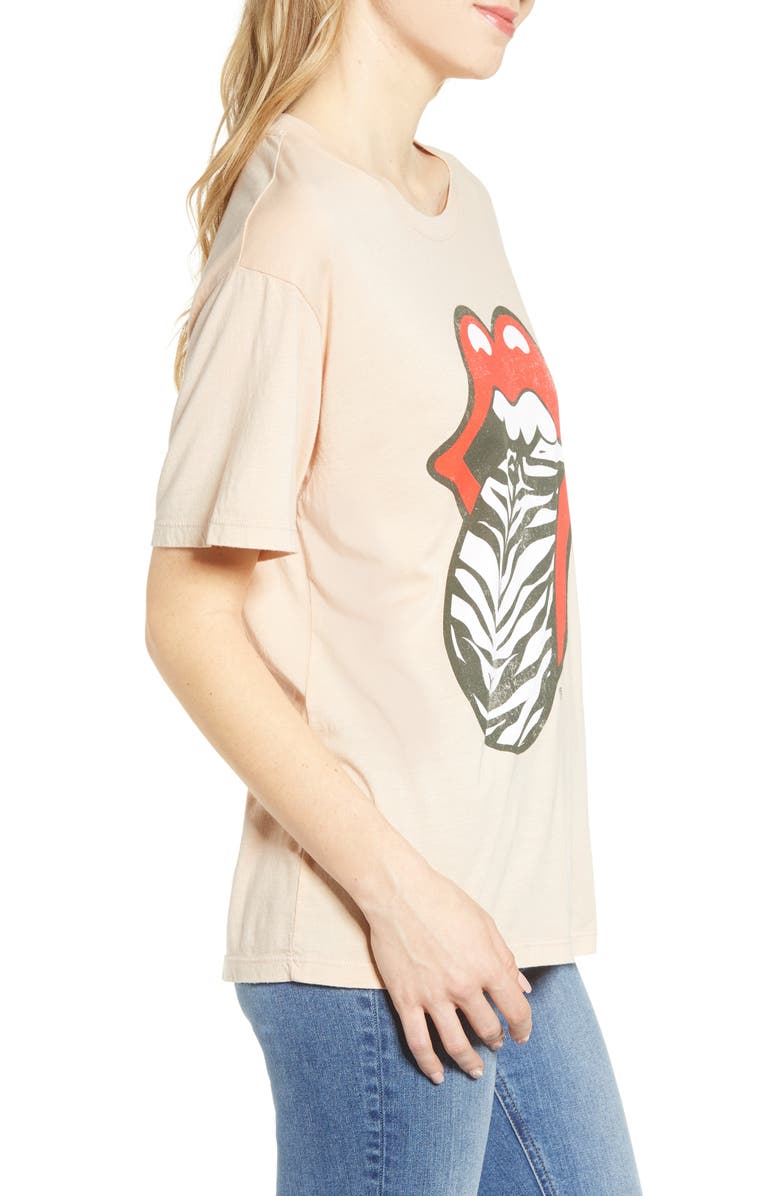 Day by Daydreamer Rolling Stones Zebra Tongue Graphic Tee, Alternate, color, 