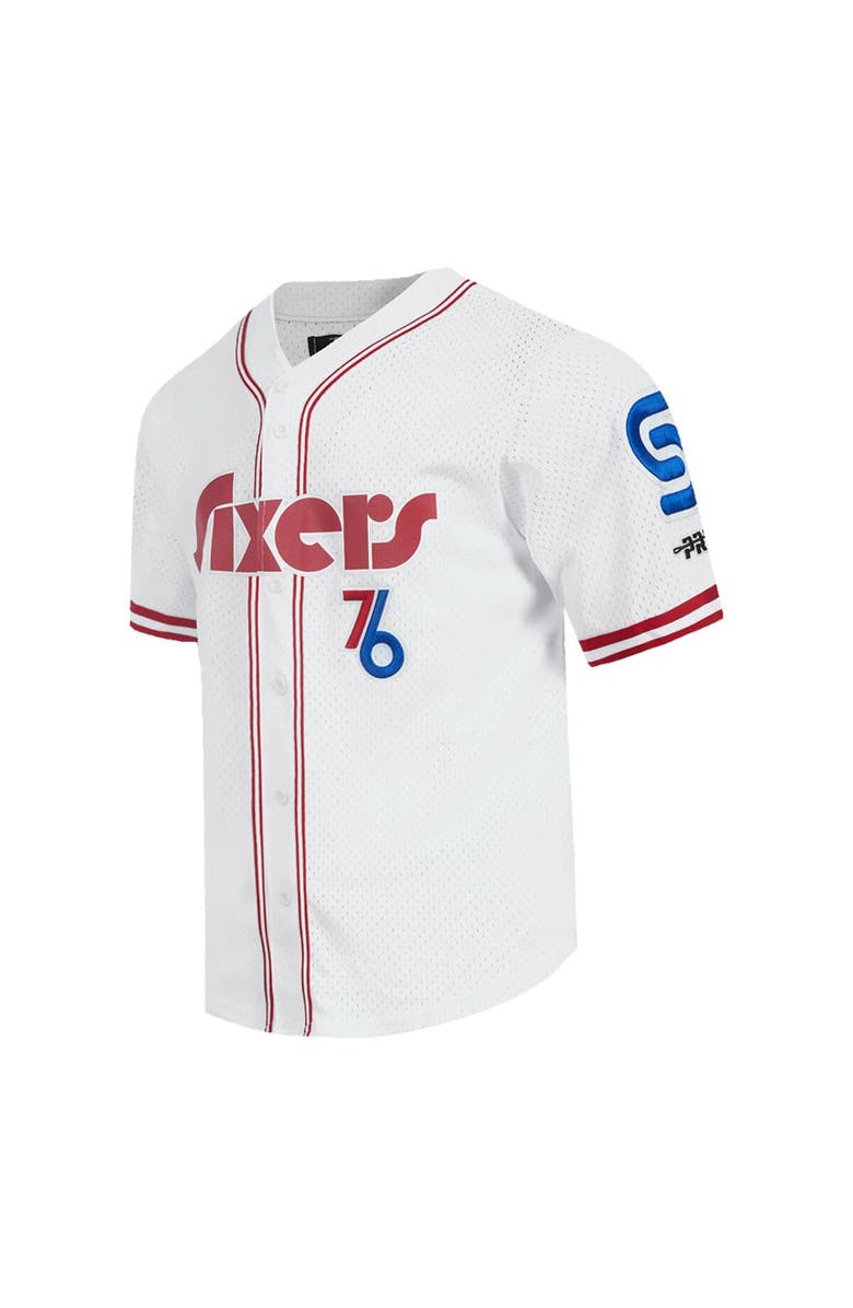 PRO STANDARD Men's Pro Standard White Philadelphia 76ers 2024/25 City Edition Mesh Baseball Jersey, Alternate, color, 