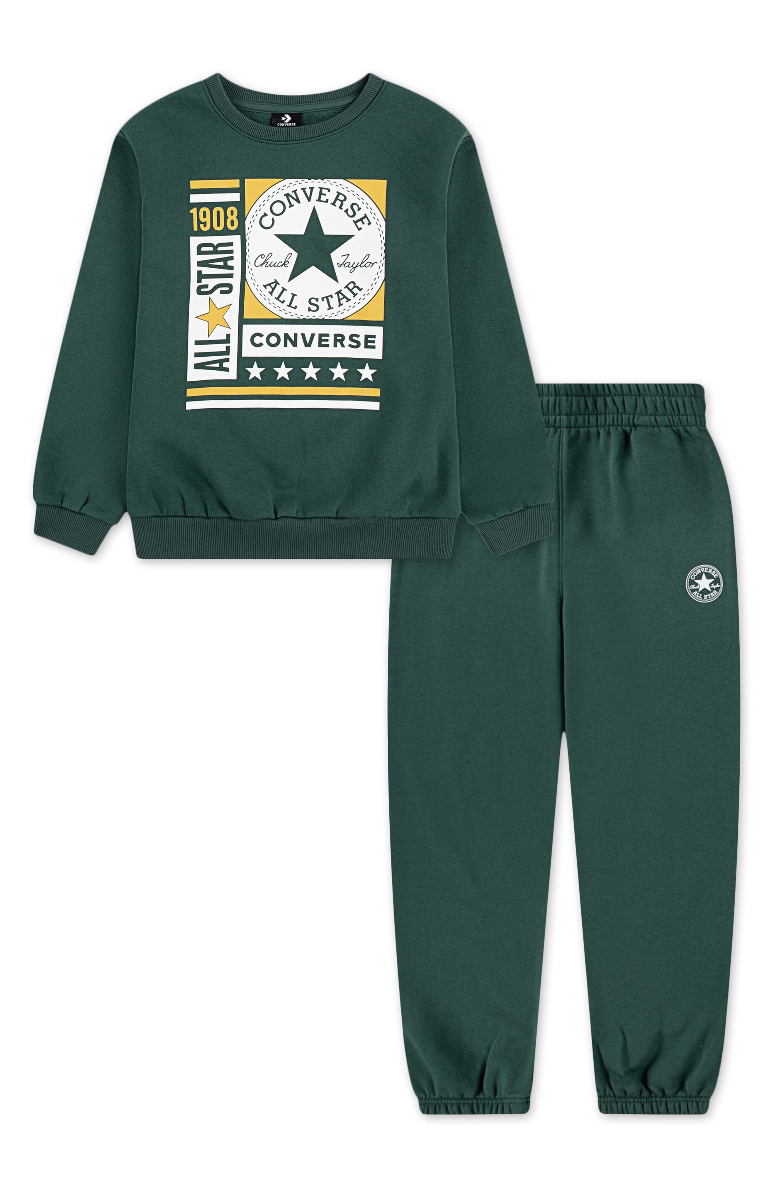 Converse Kids' All Star Fleece Graphic Sweatshirt & Joggers Set