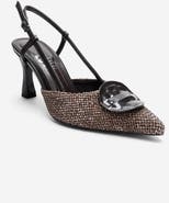 Prologue Shoes Levia Woven Pointed Toe Slingback Pump