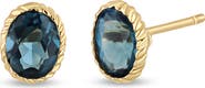 Bony Levy 14K Gold Colors Blue Topaz Stud Earrings