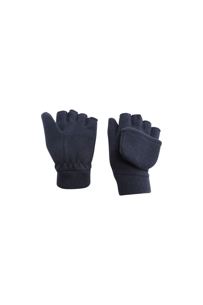 Childrens/Kids Fingerless Fleece Mittens, Alternate, color, Navy