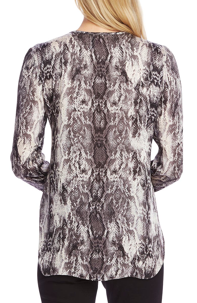 Vince Camuto Snake Print Split Neck Blouse, Alternate, color, 