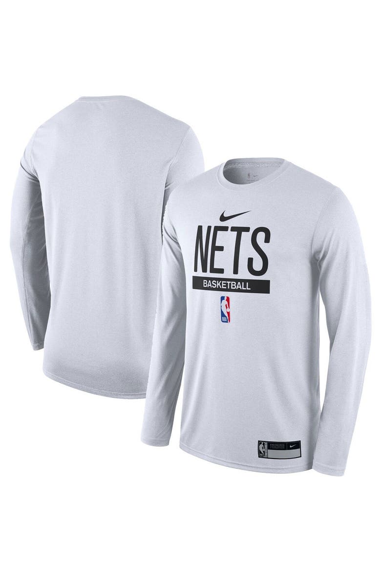 Men's Nike White Brooklyn Nets 2022/23 Legend On-Court Practice Performance Long Sleeve T-Shirt, Main, color, White