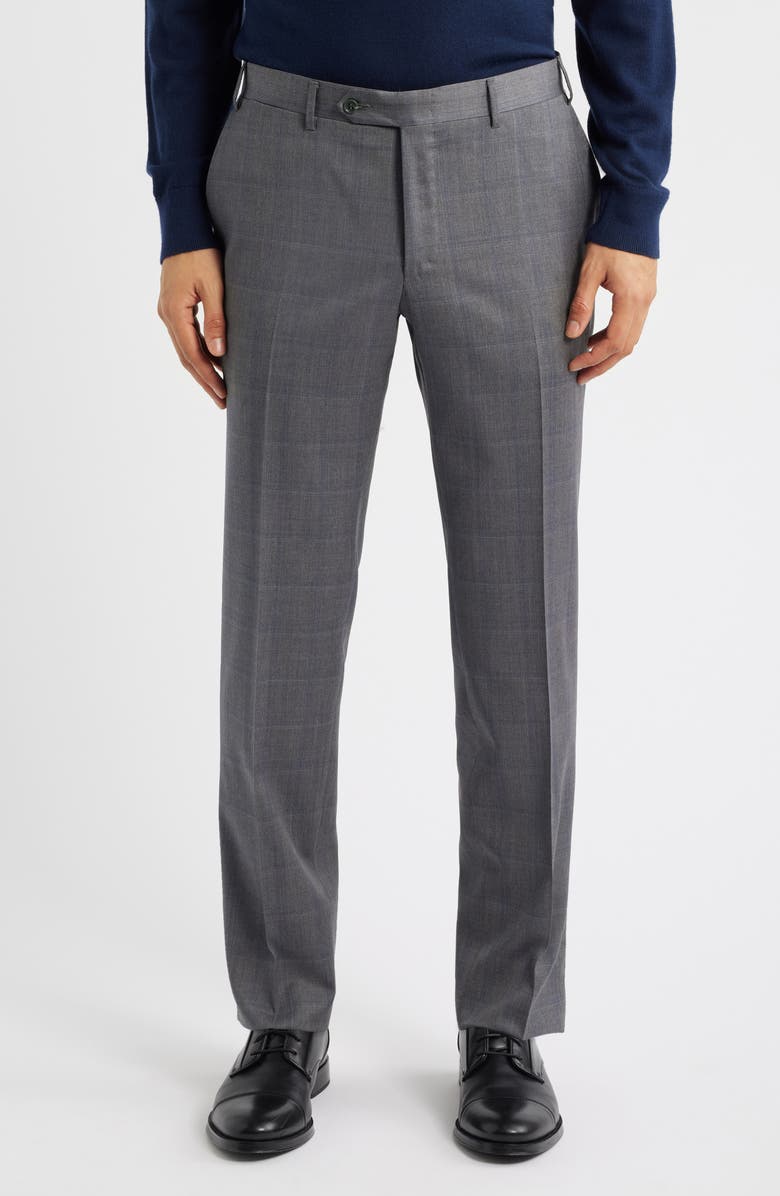 Canali Capri Trim Fit Shadow Plaid Wool Suit, Alternate, color, Grey
