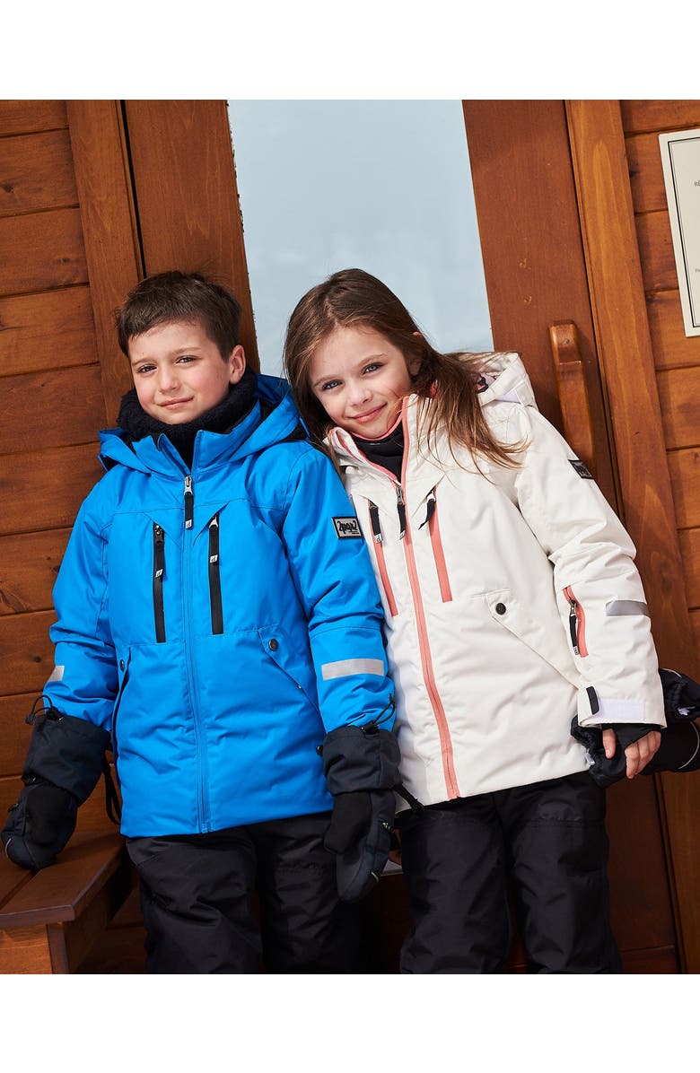 Deux par Deux Big Girl's Two Piece Technical Snowsuit Off White With Black, Alternate, color,