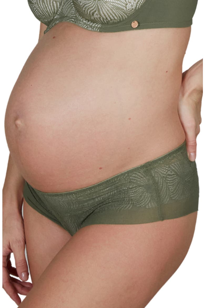 Dahlia maternity shorts, Alternate, color, KHAKI