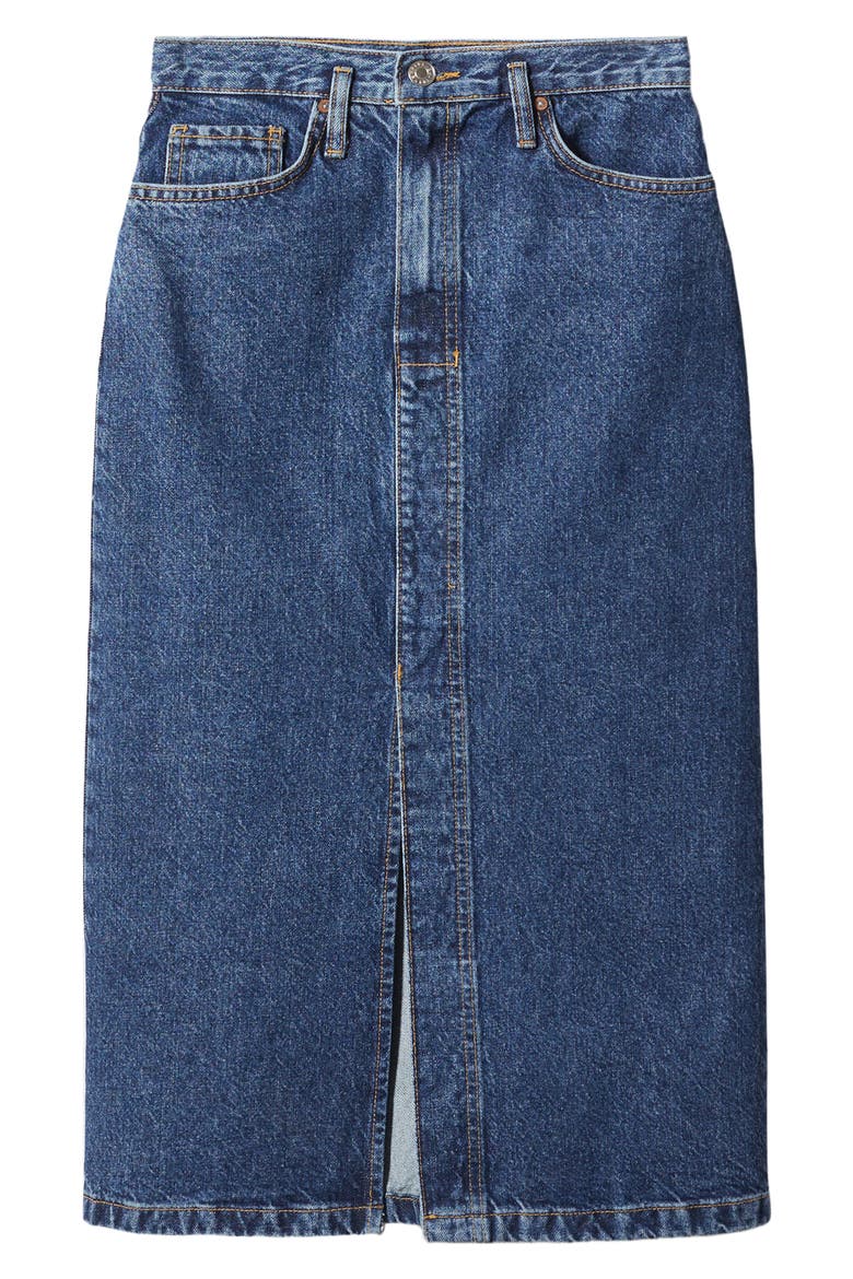 Denim Skirt, Alternate, color, OPEN BLUE