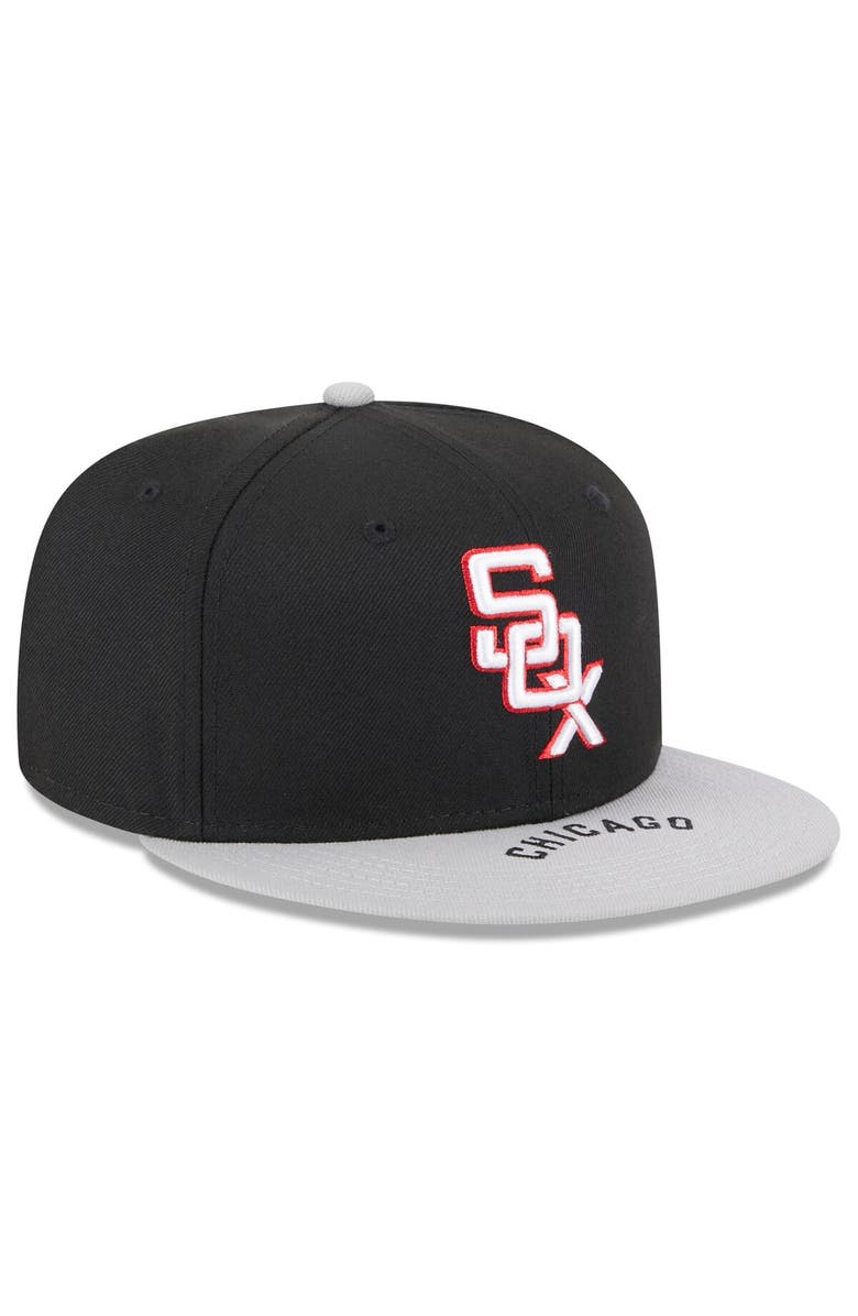 New Era Men's New Era Black/Gray Chicago White Sox On Deck 59FIFTY Fitted Hat, Alternate, color, Black