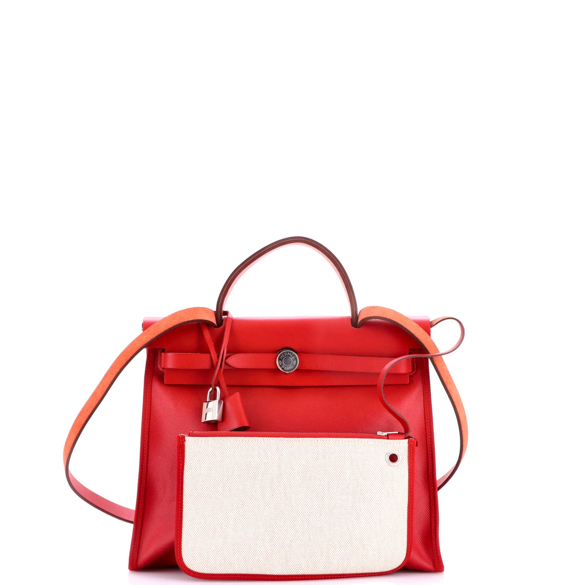 Herbag Zip Berline Vache Canvas and Leather 31, Alternate, color, Red