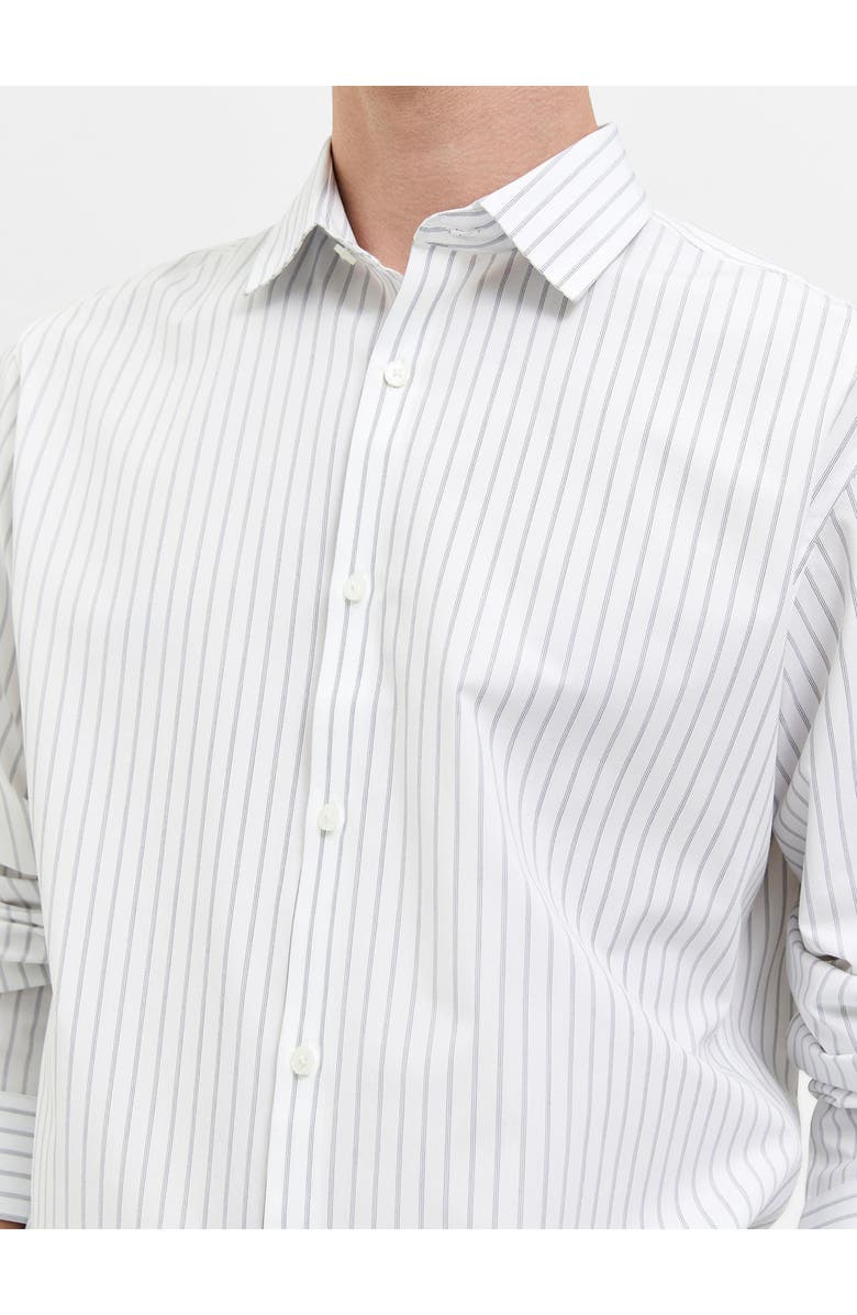 Selected Homme Stripe Stretch Organic Cotton Blend Dress Shirt, Alternate, color, 
