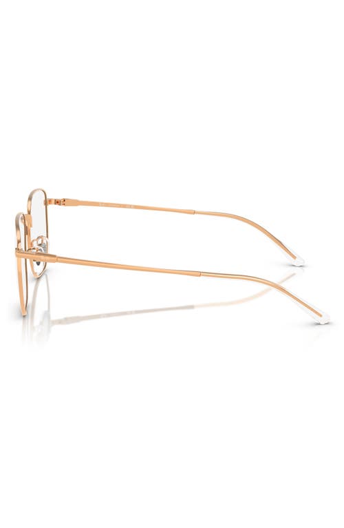 Ray Ban Ray-ban 53mm Square Optical Glasses In Rose Gold