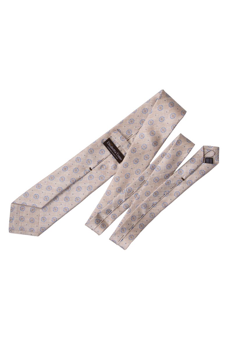 Elizabetta Antinori - Extra Long Printed Silk Tie for Men, Alternate, color, Beige