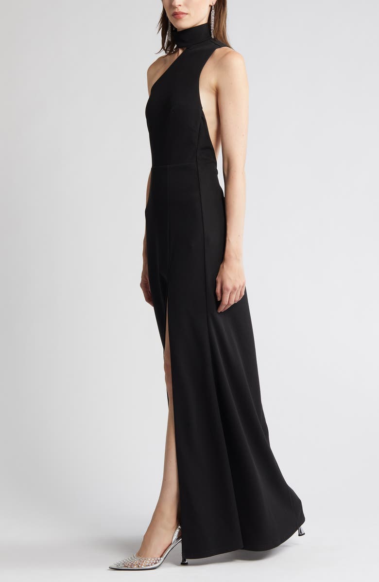 Lulus Keep it Interesting Mock Neck One-Shoulder Gown, Alternate, color, 