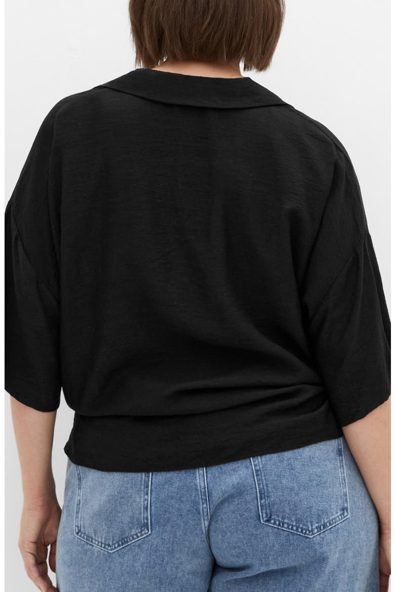 Rosie Tie Front Top, Alternate, color, BLACK