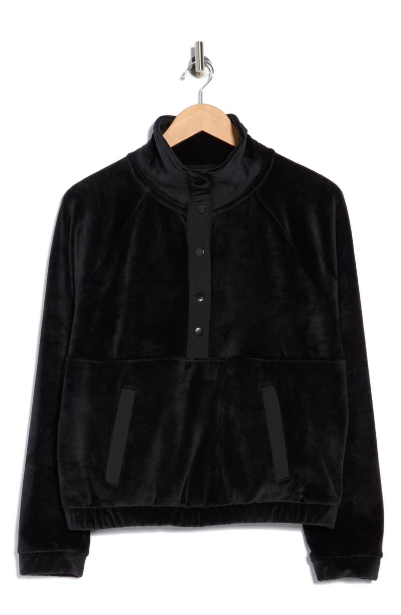 YOGALICIOUS Double Butter Santa Monica Pullover, Main, color, Black