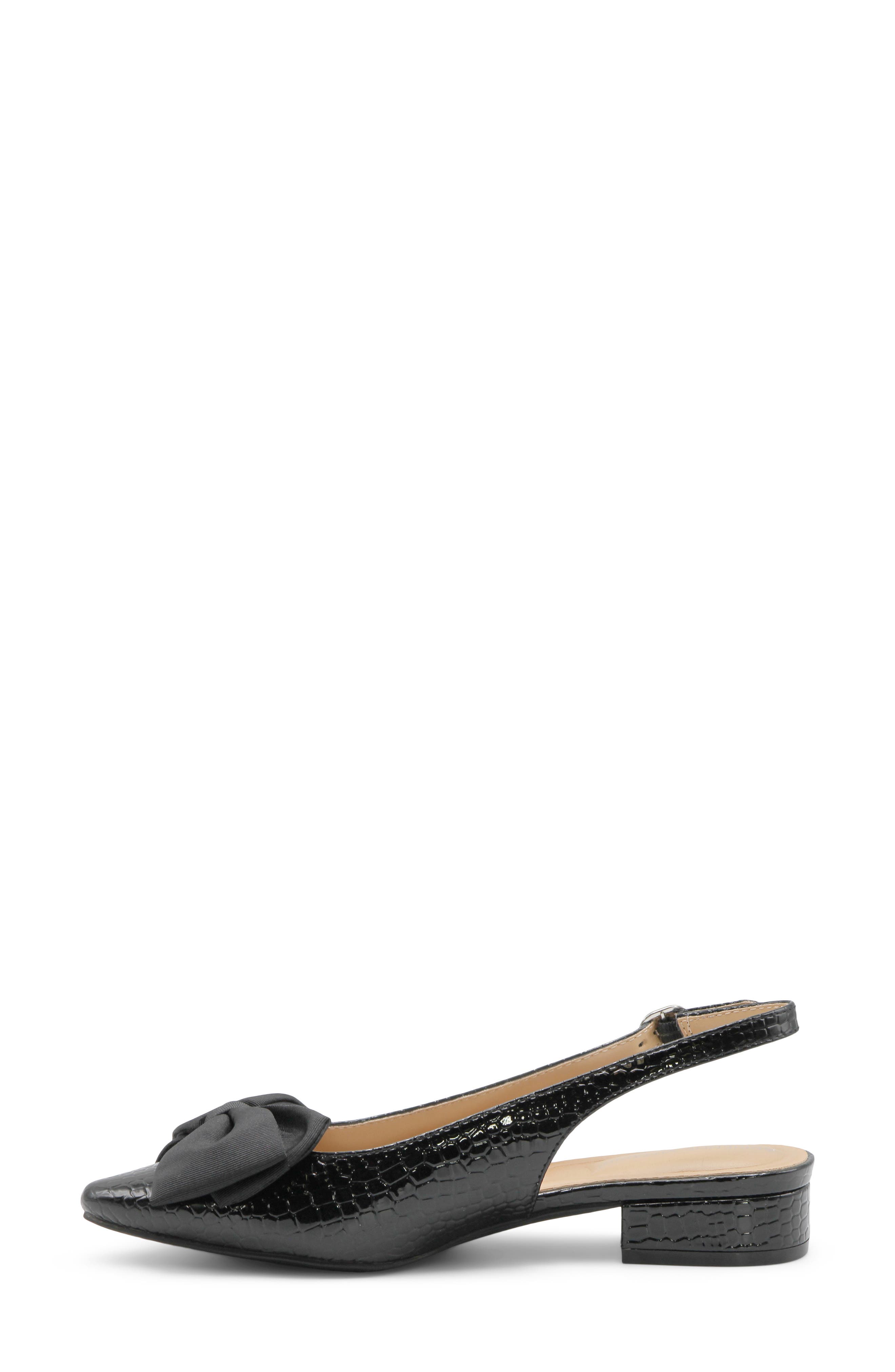 Puppy Croc Embossed Faux Leather Slingback Pump, Alternate, color, BLACK CROC