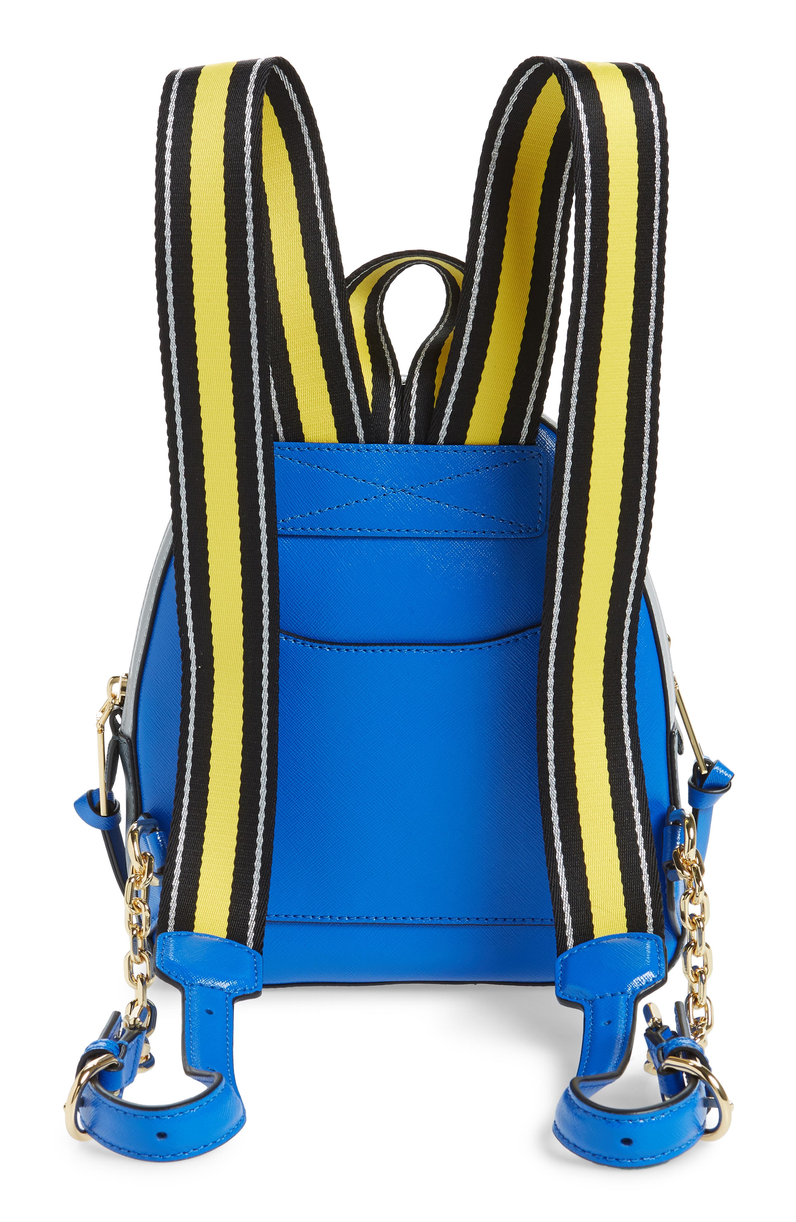 MARC JACOBS Pack Shot Leather Backpack, Alternate, color, DAZZLING BLUE MULTI