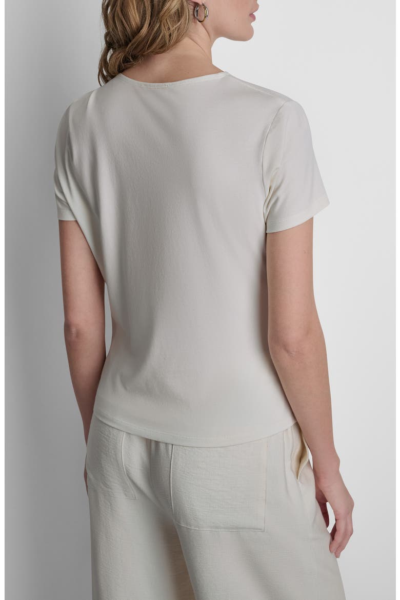 Twist Neck Cotton Blend Top, Alternate, color, COCONUT