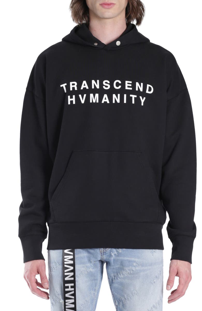HVMAN Logo Graphic Hoodie, Main, color, Black/ Brain