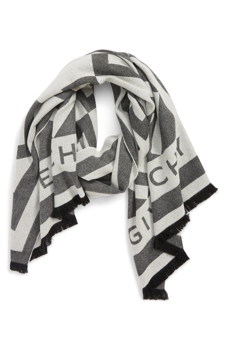 Givenchy Nouveau G Wool & Cashmere Scarf, Main, color, 