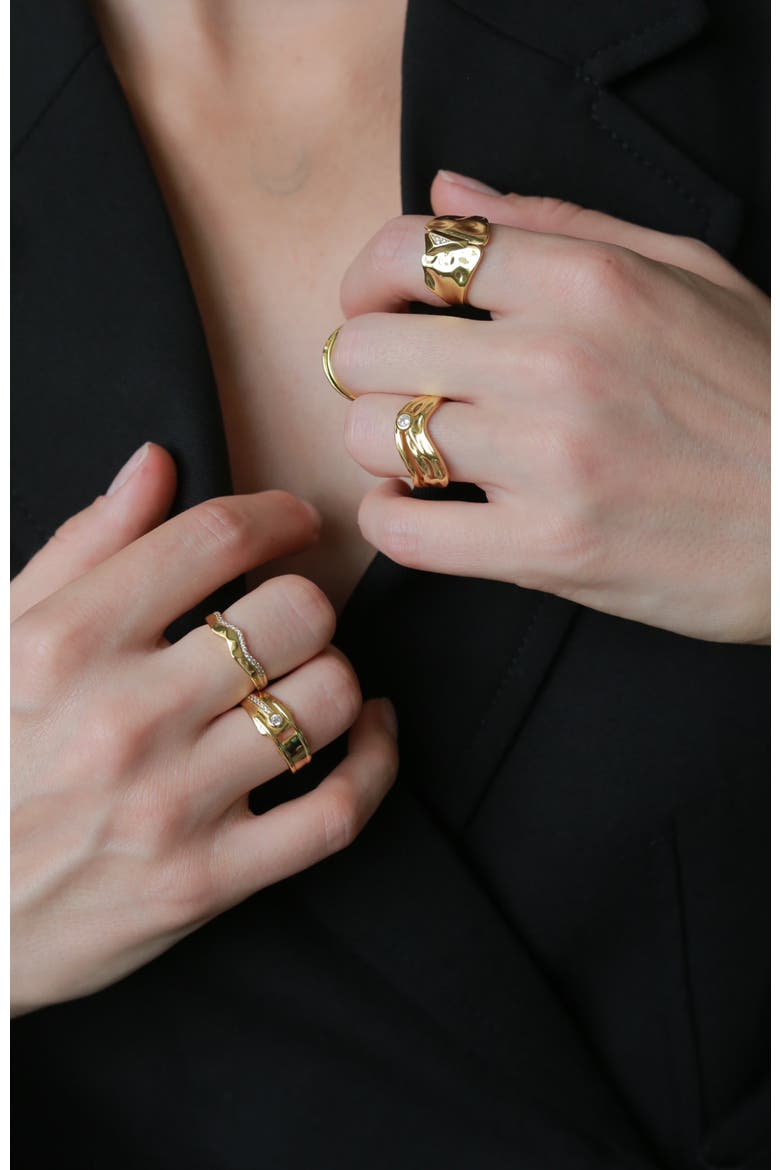 Snowing Ring, Alternate, color, Gold