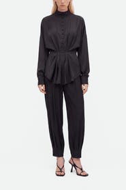 Nocturne Tie Detail Stand Collar Shirt
