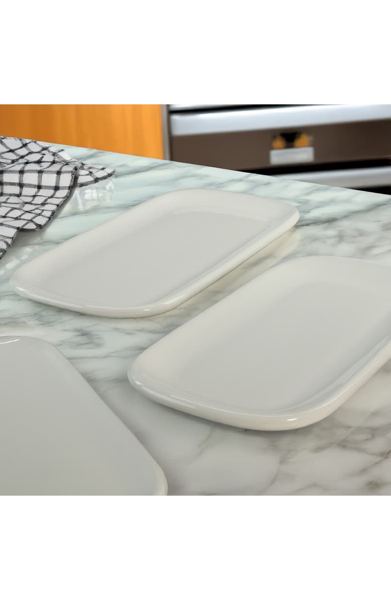 BIA Cordon Bleu Set of 3 Assorted Impulse Rectangular Platters, Alternate, color, White
