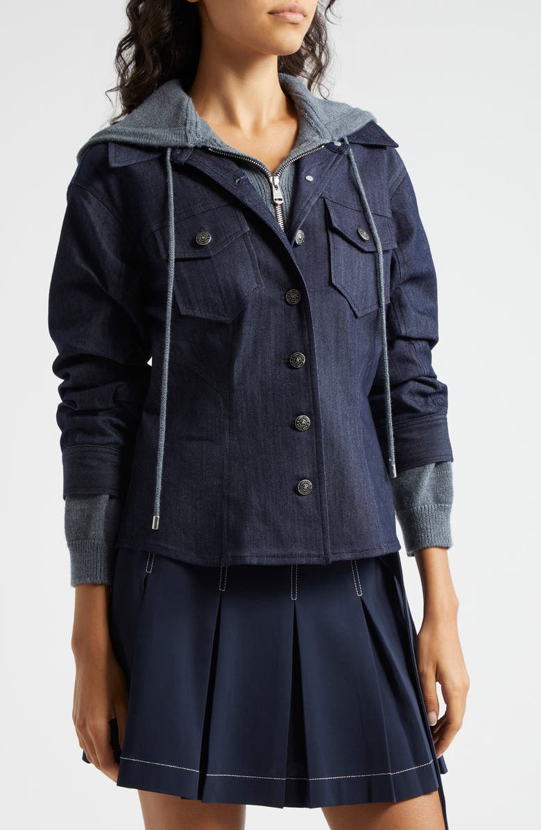 Cinq à Sept Canyon Mixed Media Denim Jacket, Alternate, color, 