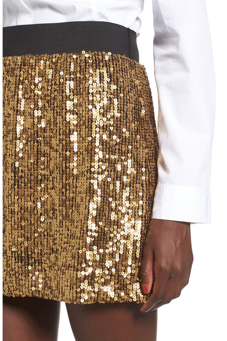 Sequin Miniskirt, Alternate, color, METALLIC GOLD