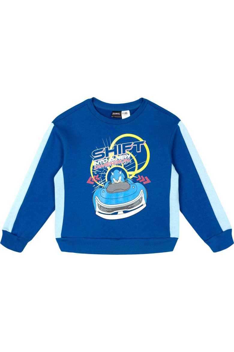Sonic the Hedgehog Racing Fleece Sweatshirt and Pants Set, Alternate, color, Sonic Navy Blue