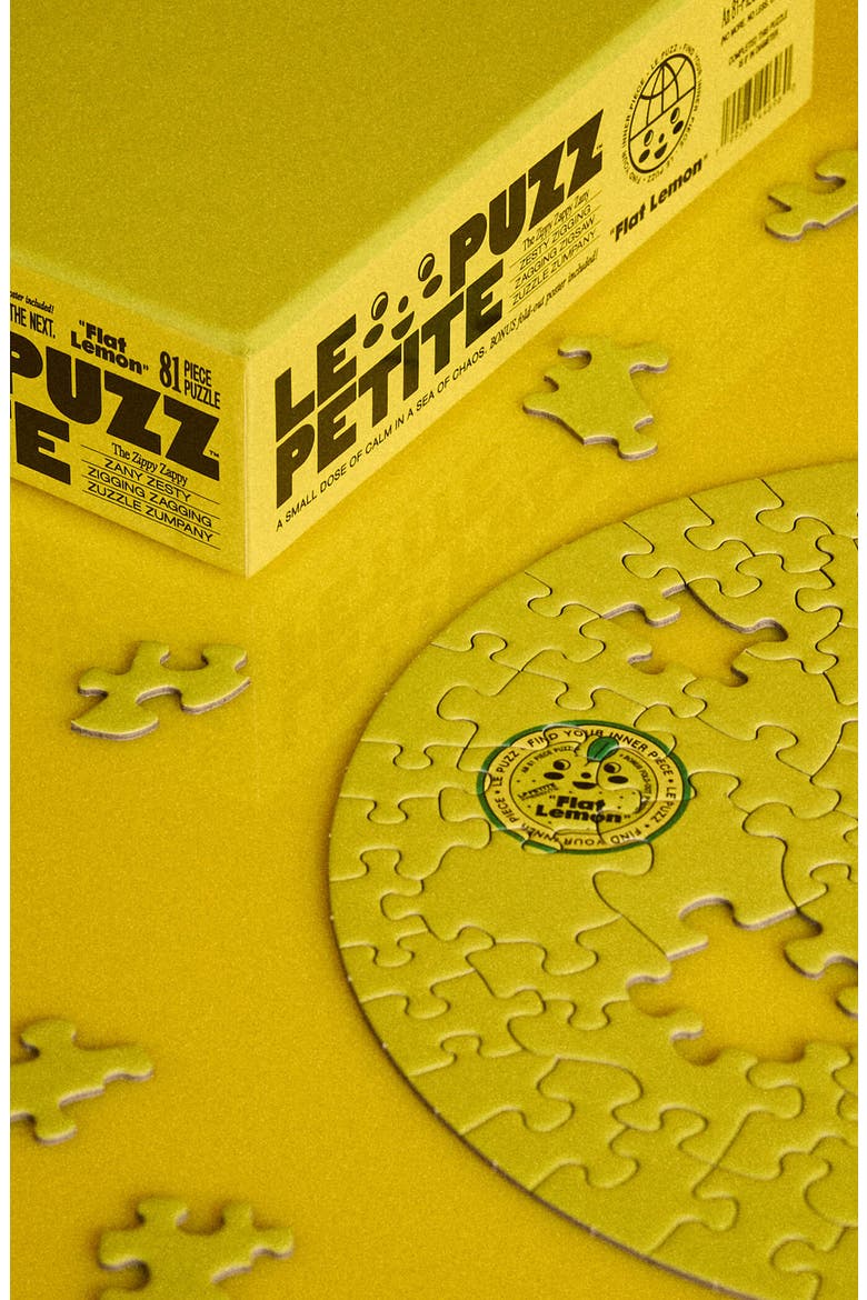 Flat Lemon 81 Piece Mini Jigsaw Puzzle, Alternate, color, None