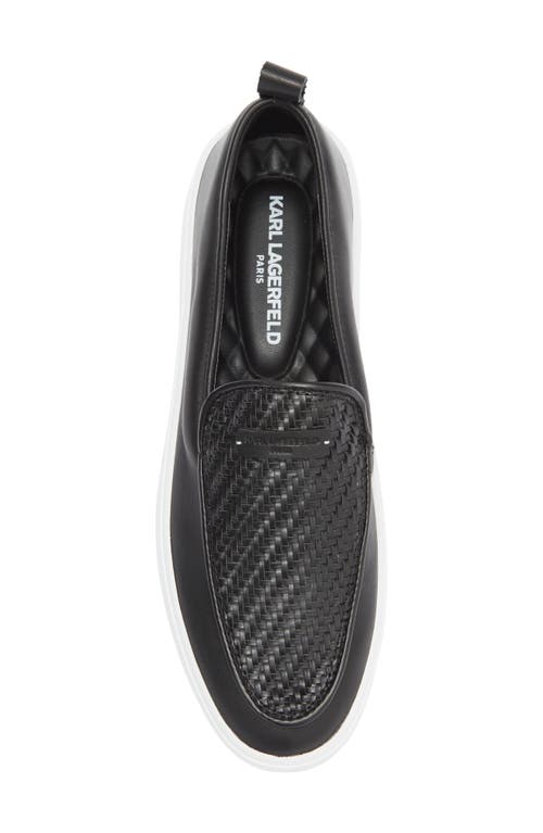 Karl Lagerfeld Woven Slip-on Sneaker In Black