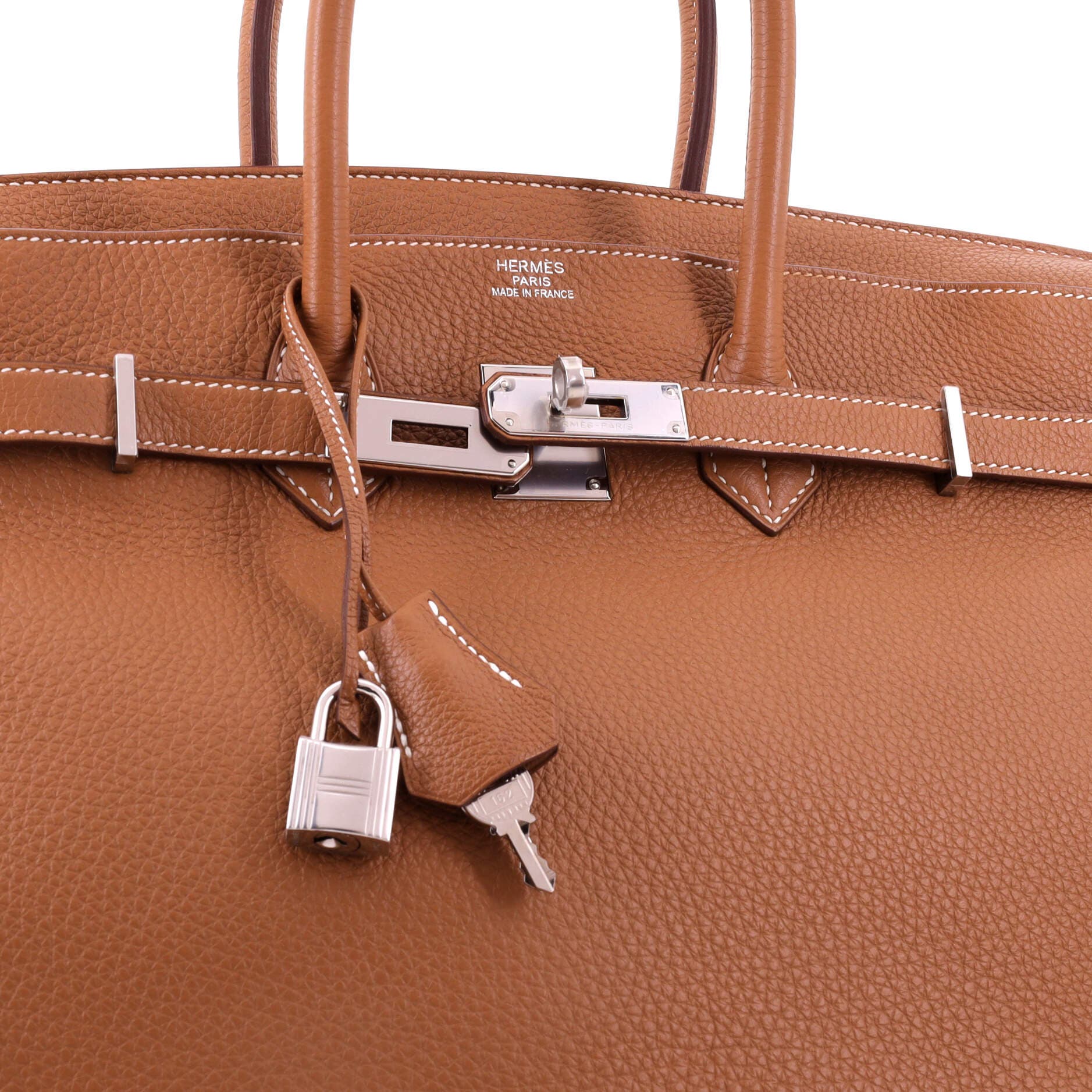 Birkin Handbag Brown Togo with Palladium Hardware 35, Alternate, color, Metallic Gold