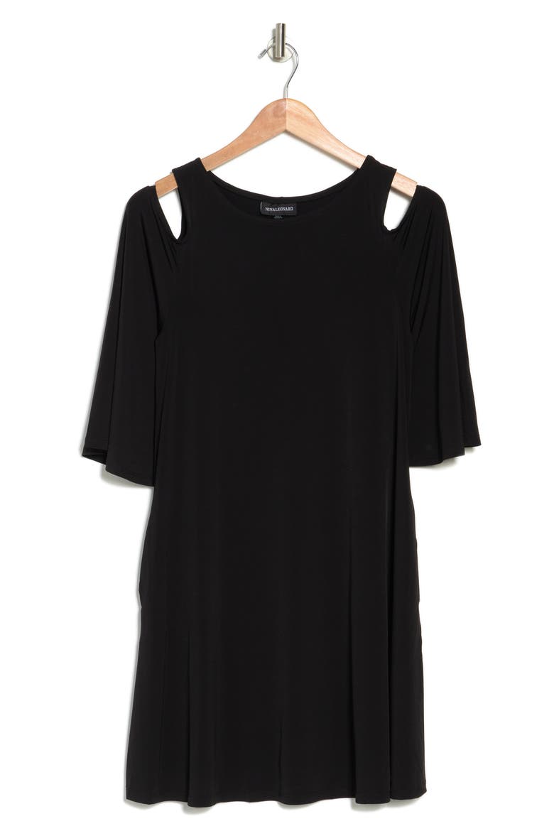 Shoulder Cutout Dress, Alternate, color, BLACK