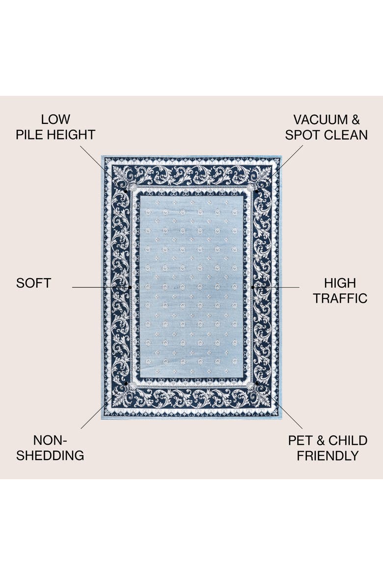 Acanthus French Border Area Rug, Alternate, color, Blue/Navy