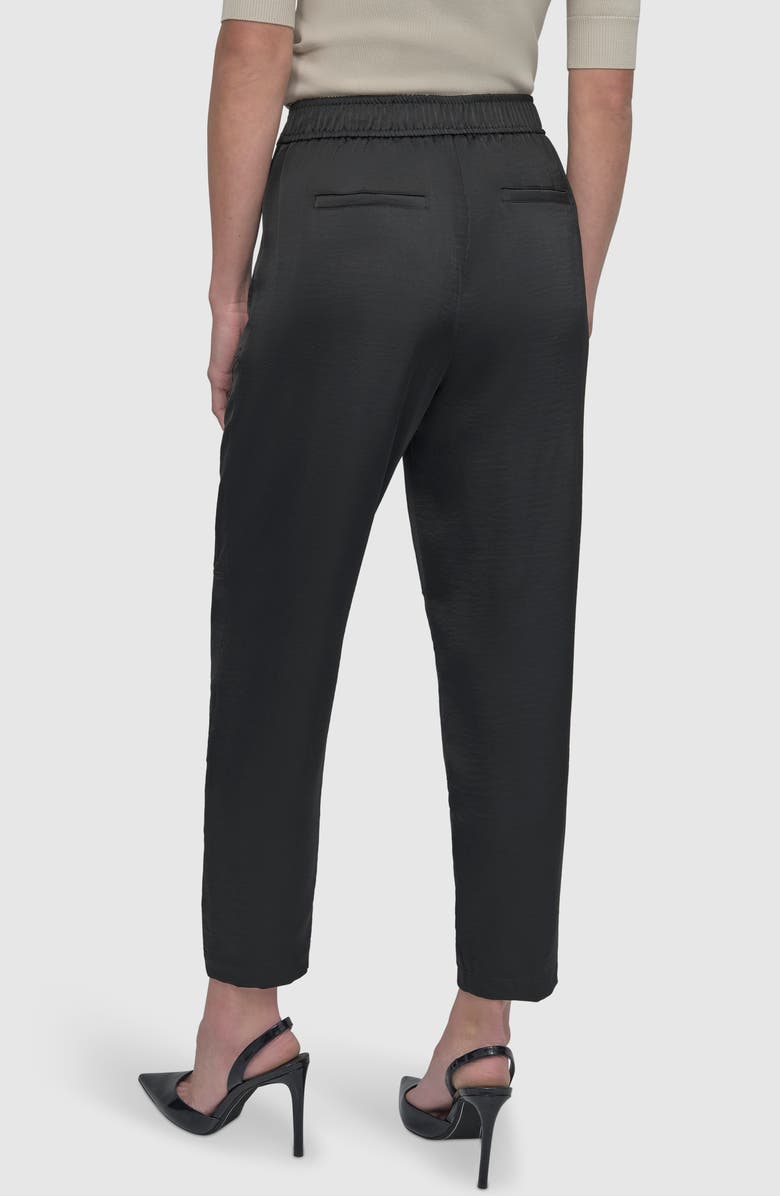 DKNY Zip Pocket Satin Pants, Alternate, color, Black