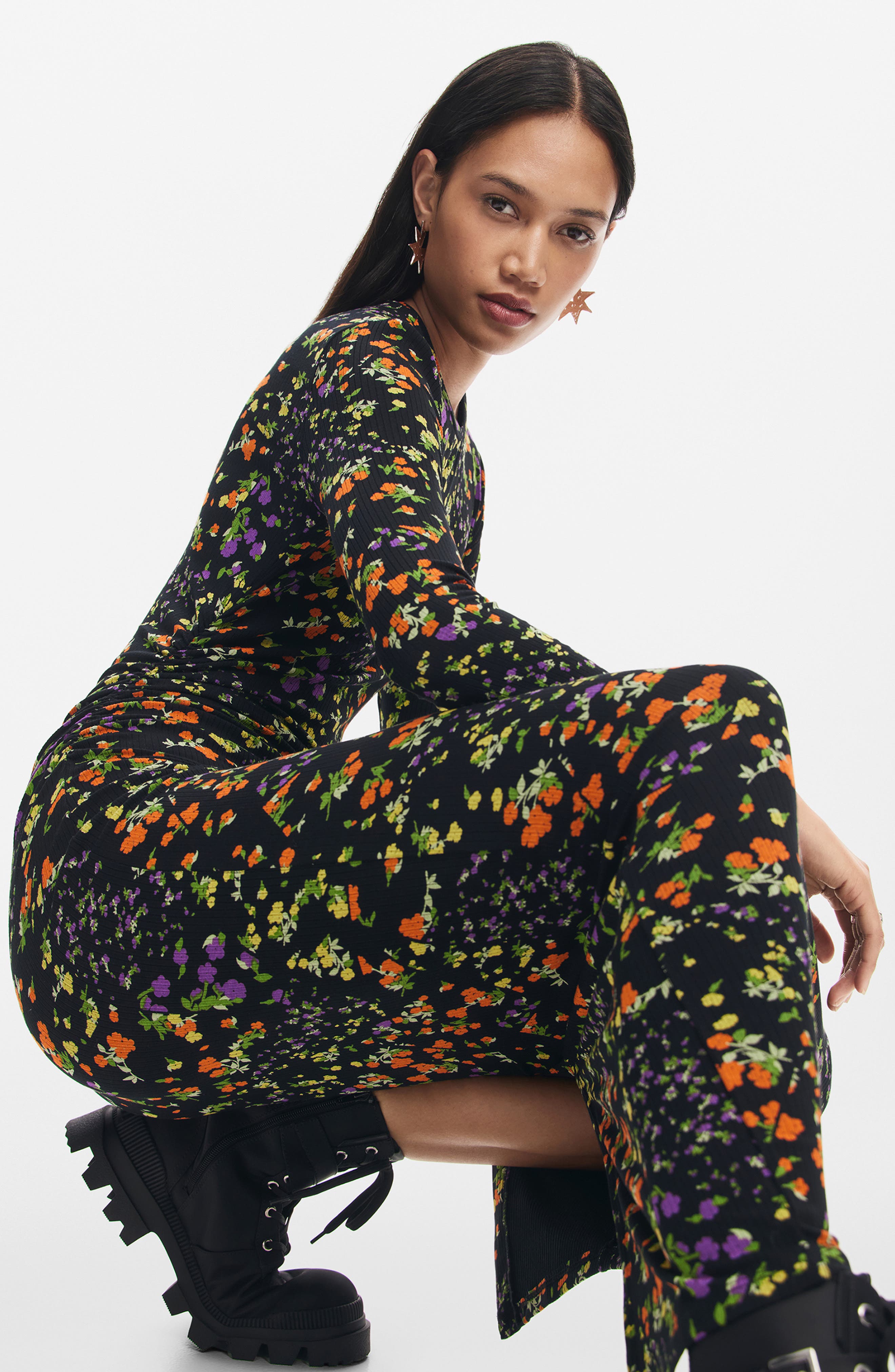 Nogen Floral Print Long Sleeve Dress - image 2