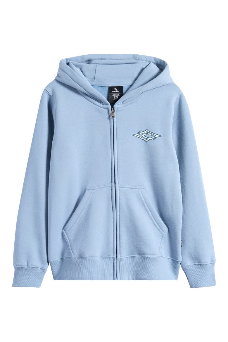 Kids' Hazey Days Zip Hoodie, Main, color, FADED DENIM