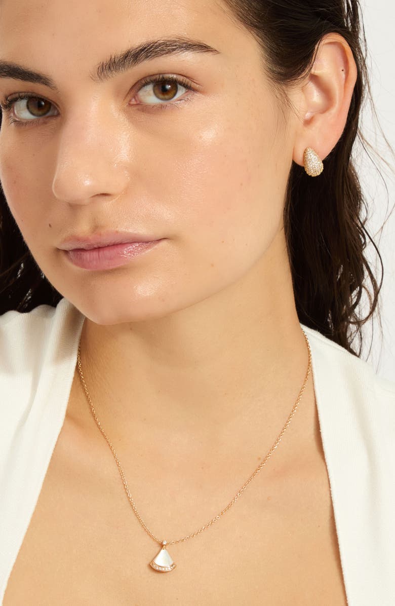 Adornia Mother-Of-Pearl Fan Pendant Necklace, Alternate, color, Pink