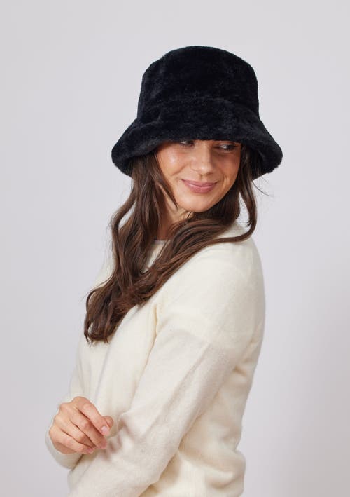 Hat Attack Faux Fur Bucket Hat In Black