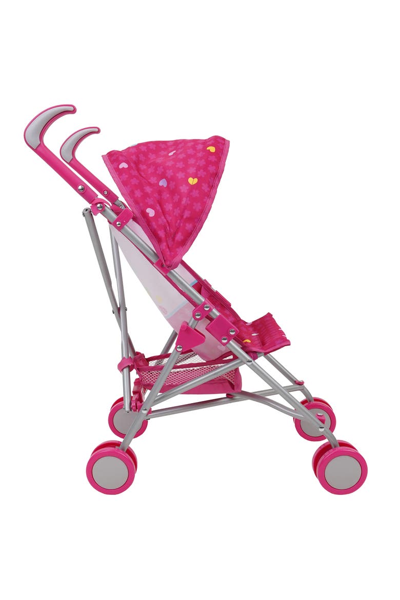 Garden Doll Stroller W/ Retractable Canopy, Safety Harness, Storage Basket, Alternate, color, Pink