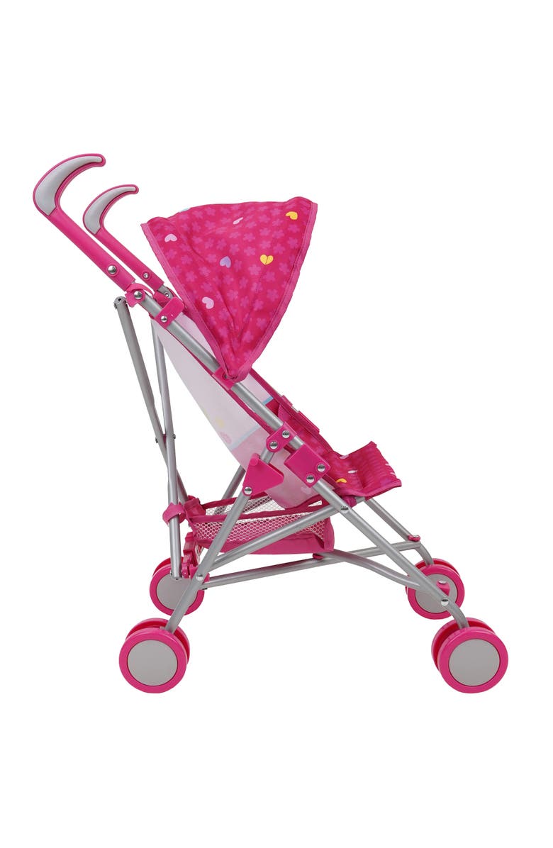509 Garden Doll Stroller W/ Retractable Canopy, Safety Harness, Storage Basket, Alternate, color, Pink