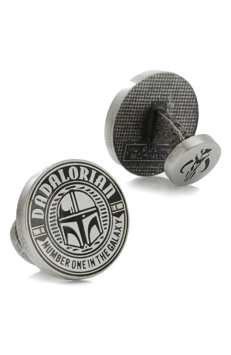 Cufflinks, Inc. Star Wars<sup>™</sup> Mandalorian Jacquard Stripe Tie & Cuff Links Set, Alternate, color, Blue Multi