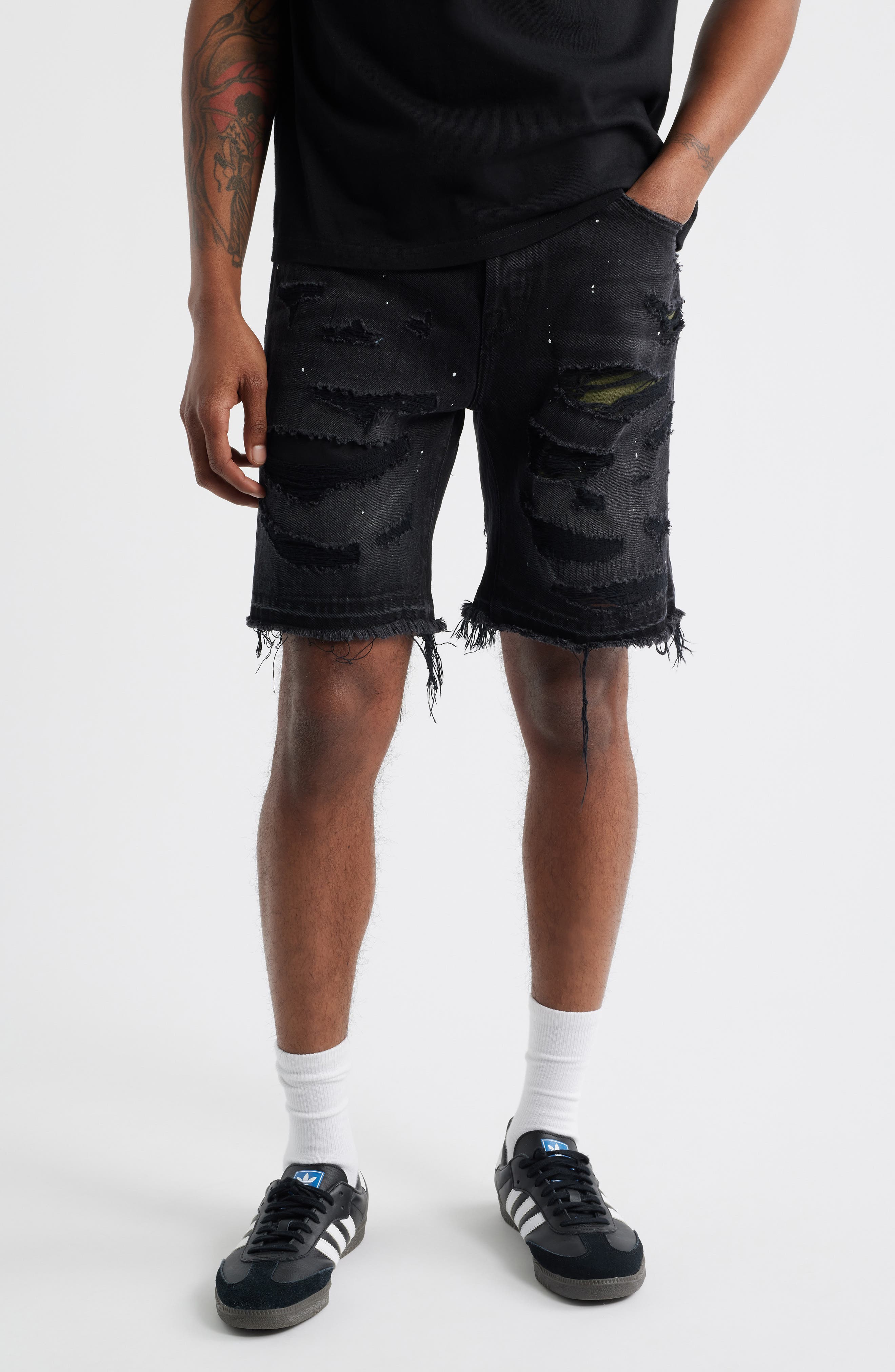 Billionaire Boys Club BB Outer Limit Distressed Cutoff Denim Shorts