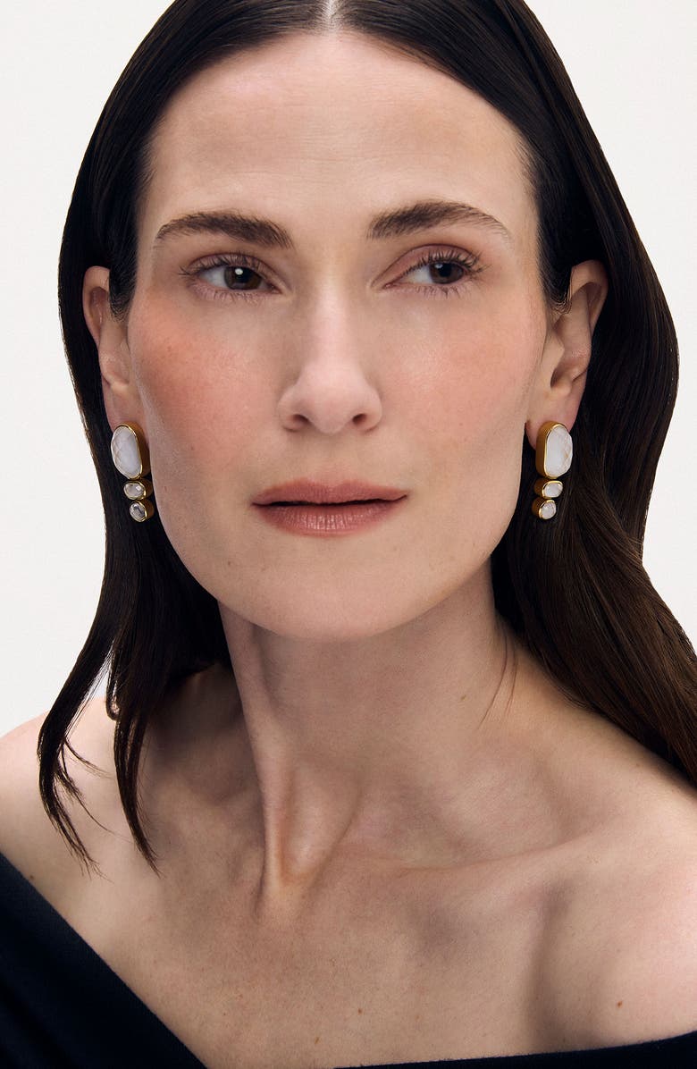 Dean Davidson Mercer Statement Earrings, Alternate, color, Iridescent Pearl/ Gold