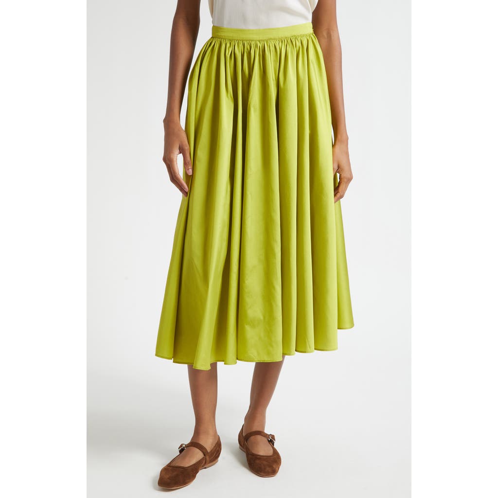 Mille Ayla Pleated Midi Skirt In Yellow