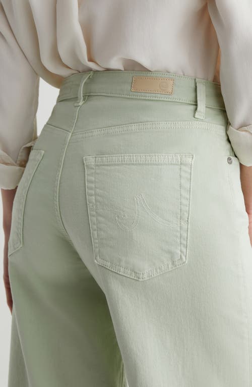 Ag Saige High Rise Wide Leg Crop Jeans In Pistachio In Pistachio